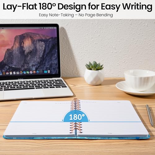 CICPAP Lined Spiral Journal Notebook, A5 College Ruled Notebook for Journaling, Note-Taking, and Daily Planning, Durable Hardcover with an Elegant Design, Marble - color: L-Marble