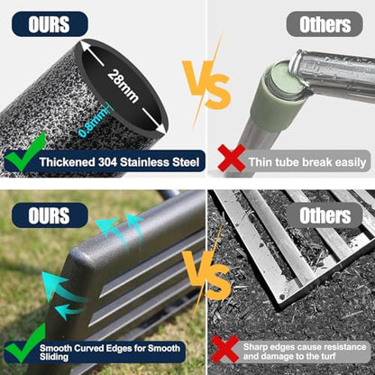 Lawn Leveling Rake 30"x10" for Lawn Care - 72" Extendable Stainless Steel Handle with Ergonomic Grip | Professional Grass Leveling Tool for Golf Courses, Soccer Fields, Backyard Turf Maintenance - size: 30x10", 72"
