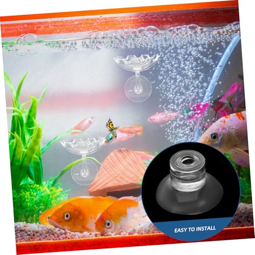 Toddmomy 50pcs Fish Tank Cup Feeders Holders for Easy Aquarium Installation Transparent Design for Elegant Aesthetic Fixation for Fish Feeding Accessories - size: 2.60X2.60X1.50CM