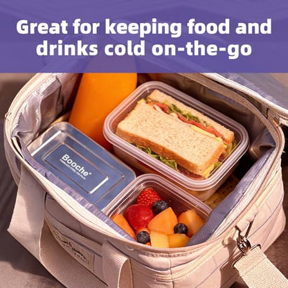 Stainless Steel Ice & Food Storage Container, Rapid-Freeze Long-Lasting Food-Safe Freezer Box, Reusable Cold Pack for Lunch Boxes, Picnics, Camping, Fishing (2)