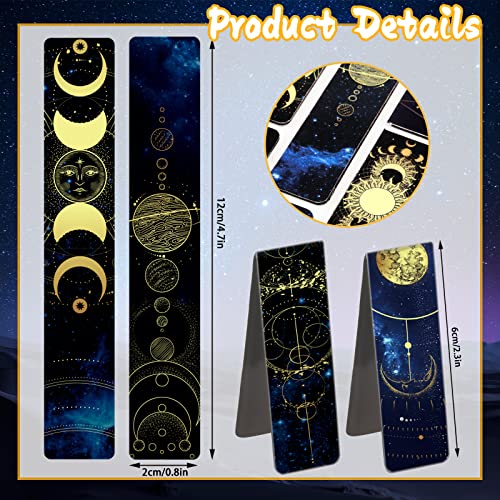 60 Pieces Space Magnetic Bookmarks Galaxy Cool Bookmarks for Book Lovers Sky Moon Starry Page Clip Book Markers Bulk for Boys Men Women Kids Students Teachers Reading School Library Office Gift