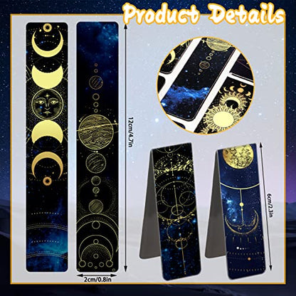 60 Pieces Space Magnetic Bookmarks Galaxy Cool Bookmarks for Book Lovers Sky Moon Starry Page Clip Book Markers Bulk for Boys Men Women Kids Students Teachers Reading School Library Office Gift