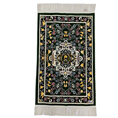 Thick Floral Rawda Beautiful Prayer/Wall Mat Janamaz Musallah Rug-1100-1300g