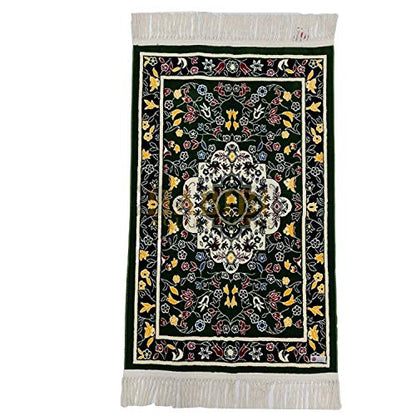 Thick Floral Rawda Beautiful Prayer/Wall Mat Janamaz Musallah Rug-1100-1300g