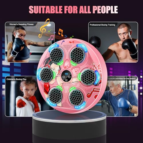 Music Boxing Machine for Kids and Teens Adults, Trainer Equipment with Gloves, Wall-Mounted Boxing Music Workout Machine, LED Electronic Focus Training for Home,Office, Gym - style: Target