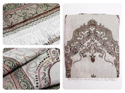 Kellegour Portable Muslim Prayer Rug and Beads,Soft Islamic Prayer Rug,Sajadah for Islam Prayer Carpet Mat,Muslim Praying Mat,Travel Prayer Mat Ramadan Gift,with Bag and Compas (1) : Home & Kitchen