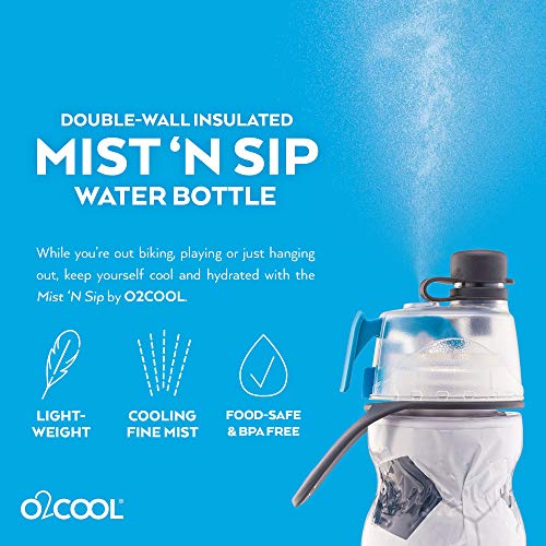 O2COOL Mist N Sip 20 oz Misting Reusable Sports Water Bottle Soccer | Yes - color: Soccer, style: 1 Pack
