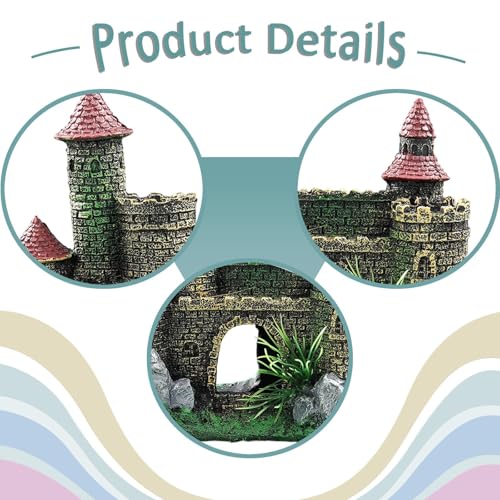 Aquarium Resin Castle Decoration, Fish Tank Ornament, Architecture, European Design, Aquarium Accessory Shelter Craft