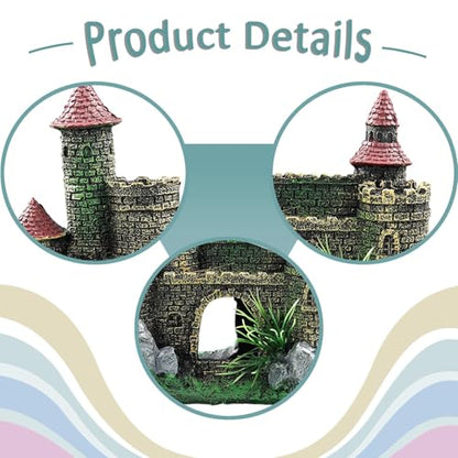 Aquarium Resin Castle Decoration, Fish Tank Ornament, Architecture, European Design, Aquarium Accessory Shelter Craft