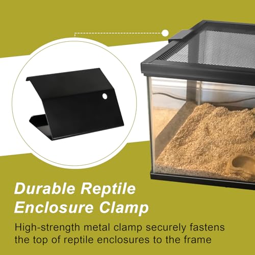 4 Pack Reptile Terrarium Covers Heavy Duty Screen Clips, Large 30 Gallon or Larger Reptile Aquarium Tank Lid Clips, Reptile Enclosure Lock, Provide Strong Extra Security