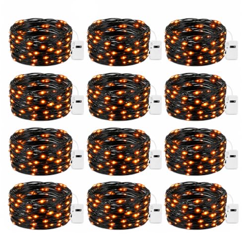 12Pack Halloween Orange Fairy Lights, - color: Orange, size: 12 Pack