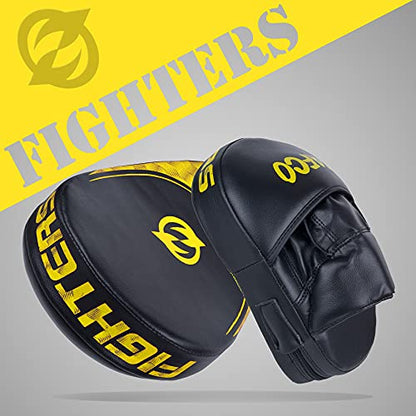 Boxing Mitts for Muay Thai MMA Sparring Training Punching Focus Punch Target Mitts and Pads - color: Yellow
