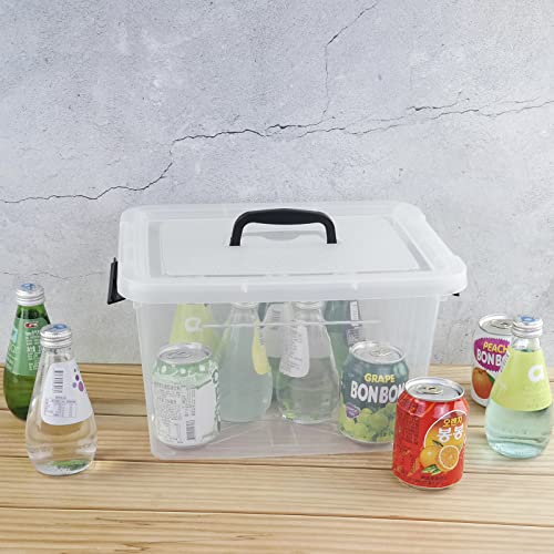 Kekow 6-Pack 10 L Plastic Storage Boxes, Clear Plastic Storage Bins with Lids - size: 10 L