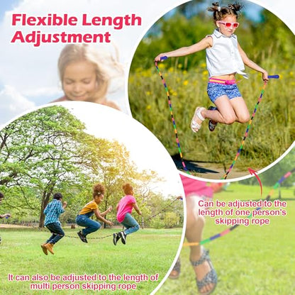 Coolrunner 16 FT Long Jump Rope(4 PACK), Double Dutch Jump Ropes Soft Beaded Skipping for Kids Adults Plastic Segmented Long Enough for 4-5 Jumpers - color: blue