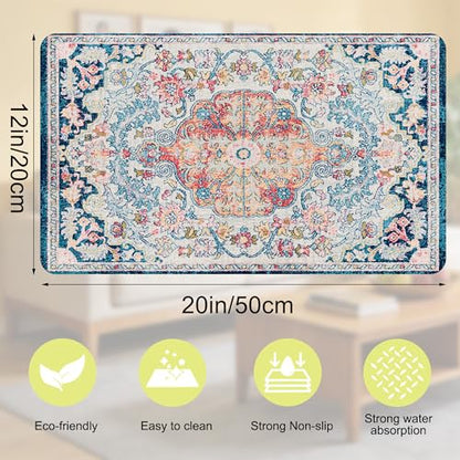 Cat Food Mat Pet Feeding Mats Dog Bowls Mat Cat Water Mat 12x20 Inch Boho4 - color: Bohemia Style 04