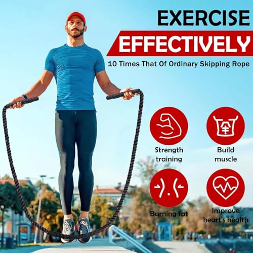 Weighted Jump Rope for Men Women, 1.5lb 2.8lb Heavy Jumping Ropes for Fitness, Adult Skipping Rope for Home Gym Exercise, Improve Strength and Building Muscle Workout Equipment - size: 1.5LB