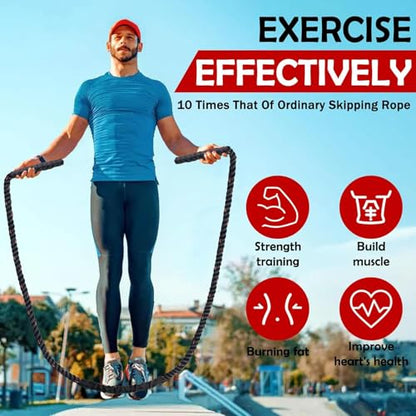 Weighted Jump Rope for Men Women, 1.5lb 2.8lb Heavy Jumping Ropes for Fitness, Adult Skipping Rope for Home Gym Exercise, Improve Strength and Building Muscle Workout Equipment - size: 1.5LB