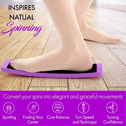 Zenmarkt Turning Board for Dancers, Cheerleaders, Gymnasts, Ice Skaters | Improve Turns, Balance & Stability — Ballet Pirouette Trainer, Figure Skating & Gymnastics Practice Board - color: Purple with Carry Bag