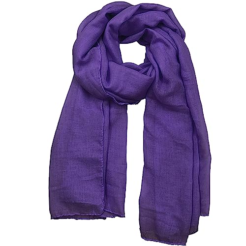 woogwin Women's Scarf Lady Light Soft Fashion Solid Shawl Wraps - color: Dark Purple