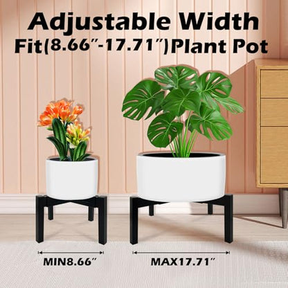 Heavy Duty Adjustable Metal Plant Stand for 10"-16" Plant Pot – Indoor & Outdoor (Black, 1 Pack) - color: Mini Black 10-16", style: 3 - Mini