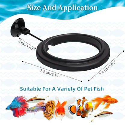 DaToo Small Fish Feeding Ring Round Mini Aquarium Feeder with Strong Suction Cup Floating Fish Feeder Ring for Betta Goldfish Guppy