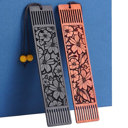 Flower Bookmark Wood Bookmarks for Women Book Lovers,Bookish Gifts for Women (Hollow Flower) - style: Hollow Flower