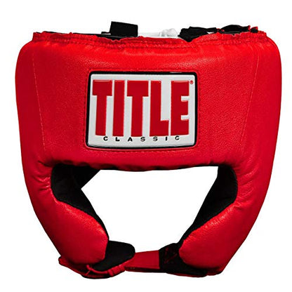 TITLE Boxing Classic USA Competition Headgear - Protective Gear for Sparring and Martial Arts, USA Boxing Approved - color: Red, size: Small