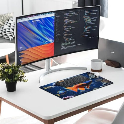 Large Size Gaming Mouse Pad Fishs Desk Mat Non-Slip Base Waterproof Desktop Writing Pad for Office Home - color: Fishs, size: 30x60cm
