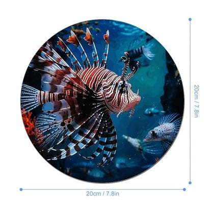 Comfortable Mousepad Waterproof Non-Slip Rubber Base Mouse Pad Fish in Fish Tank Round Printed Mouse Mat for Laptop Office
