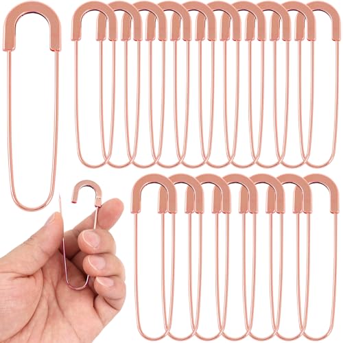 Large Safety Pins 3 Inch for Jewelry Making -Extra Giant 20 PCS Rose Gold Coiless Safety Pins Jumbo for Quilting, Clothes, Crochet, Decorative - color: Rose Gold -20pcs