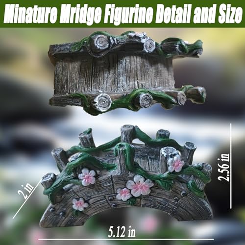 MUAMAX Fairy Garden Bridge Mini Bridge for Fairy Garden Flower Bridge Resin Arched Artificial Little Bridge Micro Landscape Bridge for Dollhouse Ornaments Fairy Garden Accessories