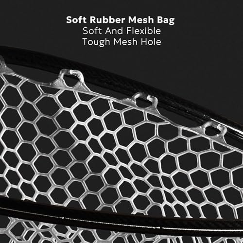 SF Fly Fishing Landing Net Soft Rubber Mesh Trout Net Catch and Release Net - style: Carbon Fiber Combo Small