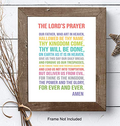 Lords Prayer Wall Art - Catholic Gifts - Christian Gifts for Women, Men, Kids - Religious Wall Decor - Bible Verse Art - God Decor - Christian Artwork - Blessed Decoration - Bible Study