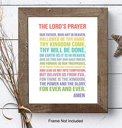 Lords Prayer Wall Art - Catholic Gifts - Christian Gifts for Women, Men, Kids - Religious Wall Decor - Bible Verse Art - God Decor - Christian Artwork - Blessed Decoration - Bible Study