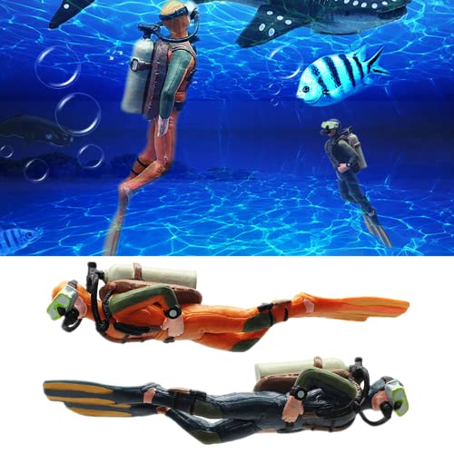 2 Pack Floating Aquarium Diver Decor – Adjustable Depth Fish Tank Ornaments, Suitable for All Kinds of Fish Tanks