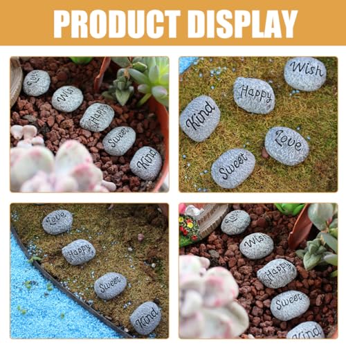 Yardwe 10pcs Resin Mini Decorative Pebbles Garden Rocks for Aquarium Landscape Stones Outdoor Plant Pot Gravel Fish Tank Accessories