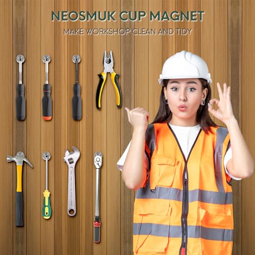 Neosmuk Silver Magnets with Screws,60lbs+ Heavy Duty Rare Earth 4 Pack - color: Silver, size: 60 lb