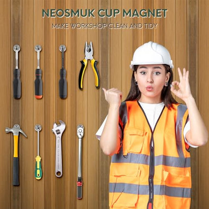Neosmuk Silver Magnets with Screws,60lbs+ Heavy Duty Rare Earth 4 Pack - color: Silver, size: 60 lb