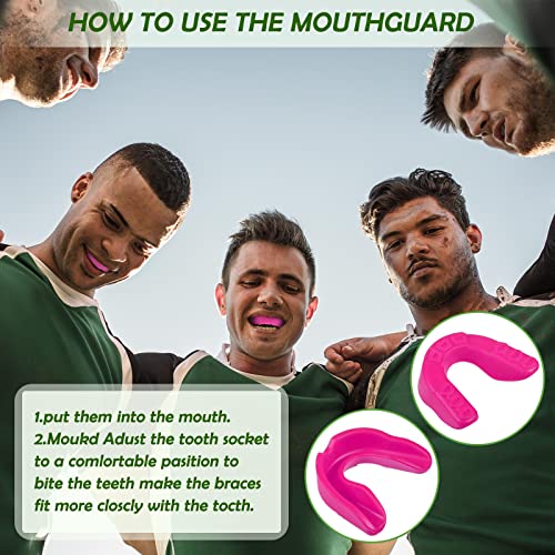 Frienda 50 Pcs Football Mouth Guards Bulk Youth Football Mouthpiece Sports Athletic Mouthguard Teeth Guard for Hockey Karate Basketball Boxing Lacrosse Rugby - color: Pink