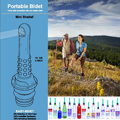 2PCS Backpacking Bidet - Portable Bidet for Toilet - Travel Bidets , Universal Shower Pipe for Traviling, Compatible with Every Bottle. Discreet,Ecological,Mini, Elderly,Sprayer,Personal,Handheld - color: 2pcs-pocket Bidet