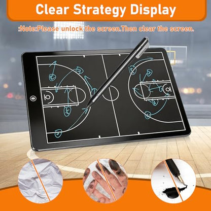 Basketball Coaching Board,16 Inch LCD Coach Clipboard with Pen Basketball Marker Training for Training Teaching Coach Competition Command,Tactical Drawing Tablet