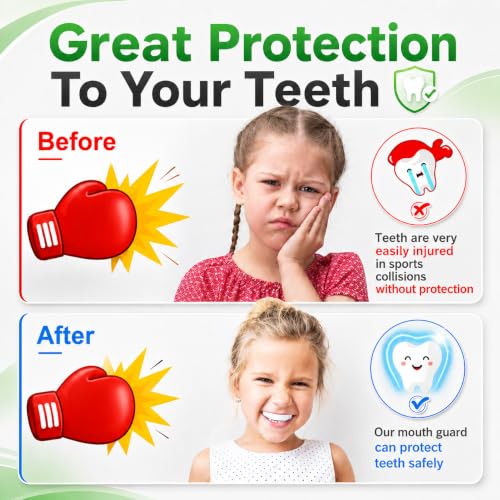 MENOLY 5 Packs Kids Mouth Guard - BPA Free Toddler Mouth Guard for Boys Girls with Portable Case, Mouth Guard Football for Boxing, Basketball, Lacrosse, MMA, Hockey, Wrestling, Soccer - size: Small (Under 7 Year old)
