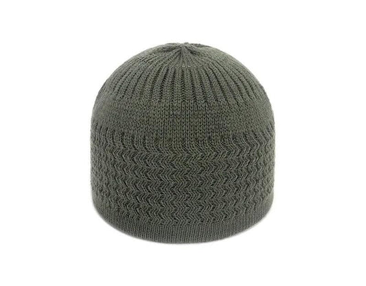 Breathable Cotton Stretchy Islamic Muslim Knitting Kufi Topi Prayer Hat Crochet Taqiyah Takke Skull Cap. - color: Army Green