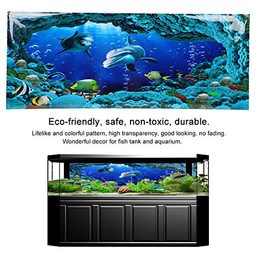 Background Poster Decorative Sea World Paintings PVC Sticker Landscape for Aquarium Fish Tank (122 * 50cm) - size: 122*50cm