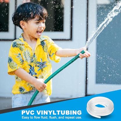 PATIKIL 1pcs Plastic Tubing, 20mm x 24mm x 10M Vinyl Tubing Clear Tube with Hose Clamps, Soft Hose Line Pipe for Multipurpose Industrial Vinyl Aquarium - size: 20mm x 24mm x 10M