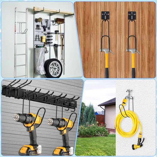 Garden Hose Holder Water Hose Hanger Wall Mounted,304Stainless Steel Solid Hose Hook Holds Up to 50Ft Garden Hose, Expandable Hose, Water Hose(Black Paint 1pcs) - color: Black paint, size: 5.5'' x 1