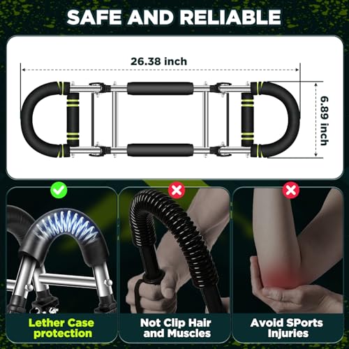 Twister Arm Trainer with Grip Strength Trainer, 20-270lbs Adjustable & 20-160lbs Foldable Options, Chest Workout Equipment, Arm Trainer for Men Women, Home Gym Strength Trainer,Chest and Arm Exerciser - color: Green, 20-160lbs Foldable