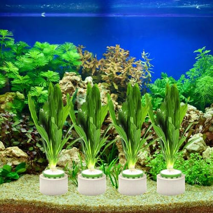 12 Pack Aquarium Plant Weights, Aquatic Plants Fixed Ring Set, Anti-Floating Ceramic Aquarium Plant Rings, Aquarium Landscape Decoration Fish Tank Accessories 1.8 x 1.3 Inch - size: 12PCS