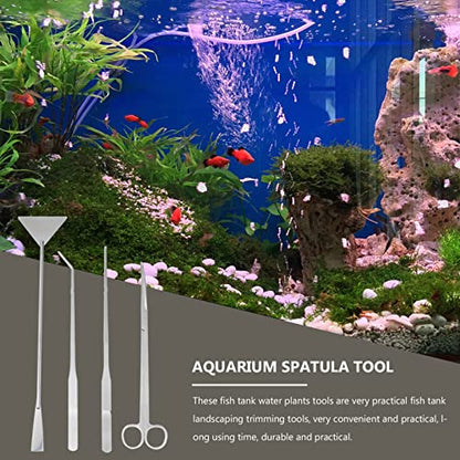 1set Aquarium Maintenance Tool Set Aquascaping Kit Scissors Tweezers and Spatula for Easy Plant Care and Fish Tank Cleaning