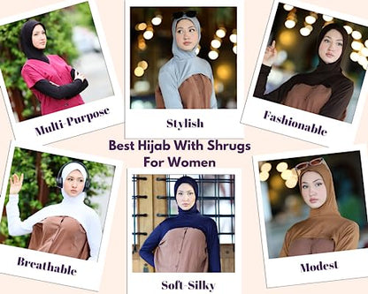 para life Hijab-Dickey-BoleroArm Sleeve With Hijab-Hijab&Armsleeve|Shrugs For Women-Arm Sleeve|Arm Sleeves For Women - color: Tan